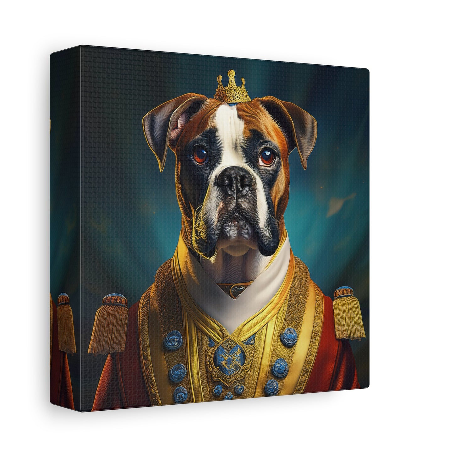 Boxer Renaissance Pet Portrait  on Canvas, wall art, wall print, dog portrait, dog art