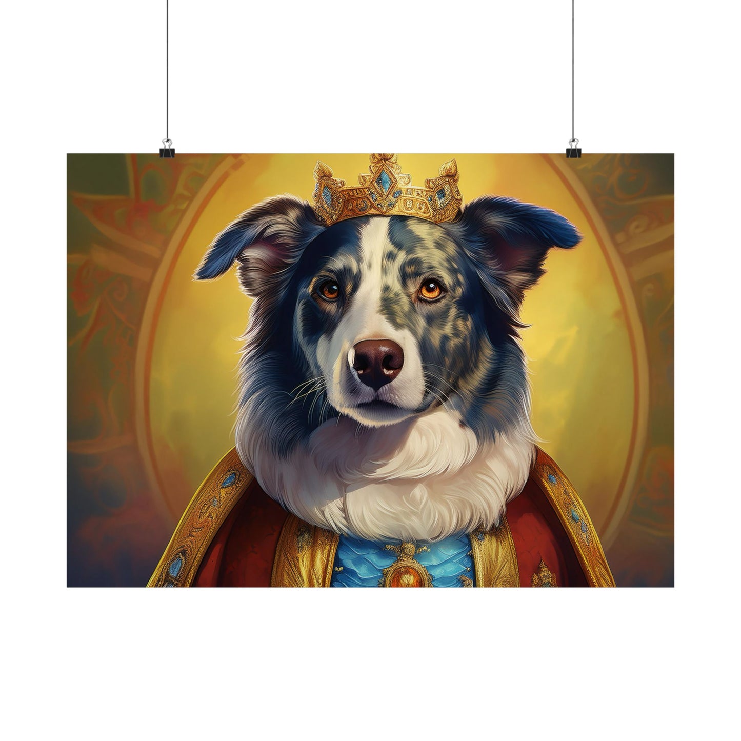 Border Collie Dog Renaissance Pet Portrait Print, Animal Lover gift, wall art, wall print, dog art