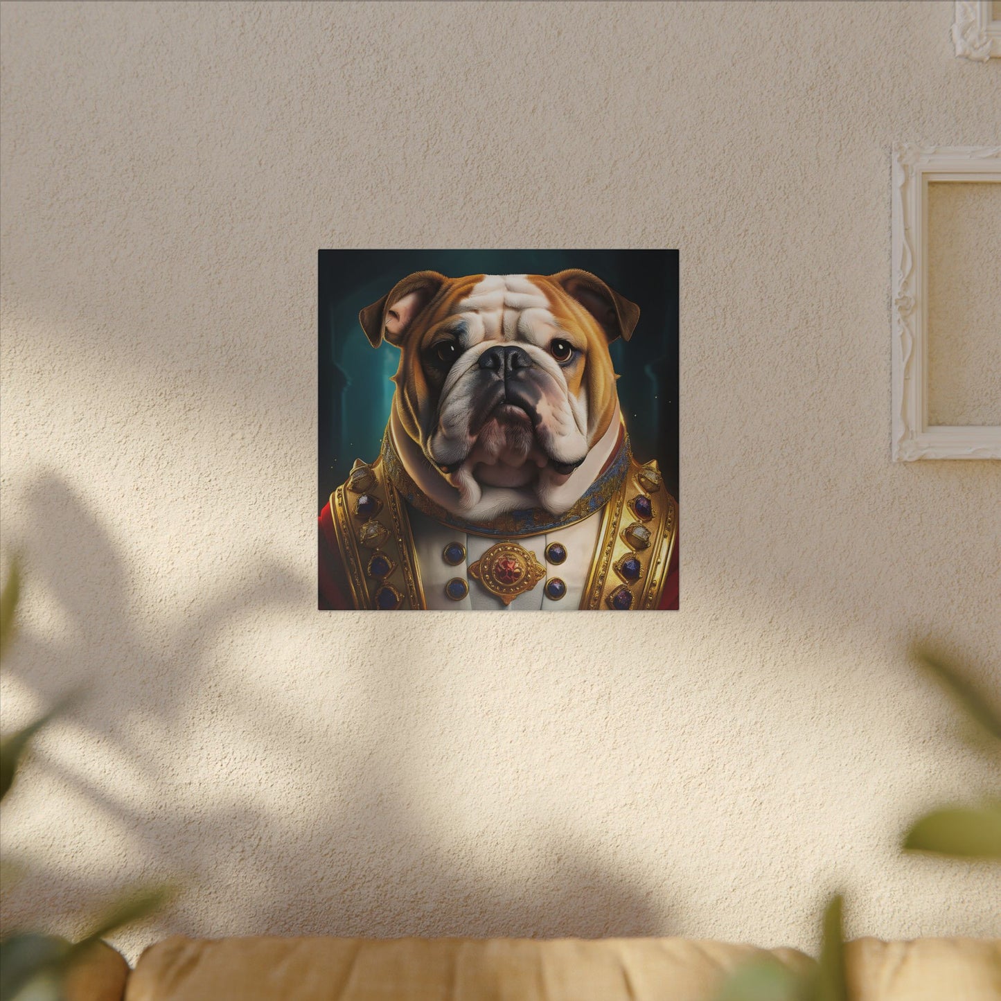 English Bulldog Pet Portrait Renaissance - Canvas, wall art, wall print, dog portrait, dog art
