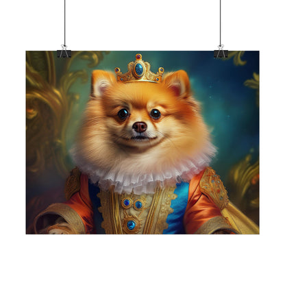 Pomeranian Renaissance Dog Portrait Art Print, Wall Decor Gift, Animal Lover Home Decor, Dog Wall Art