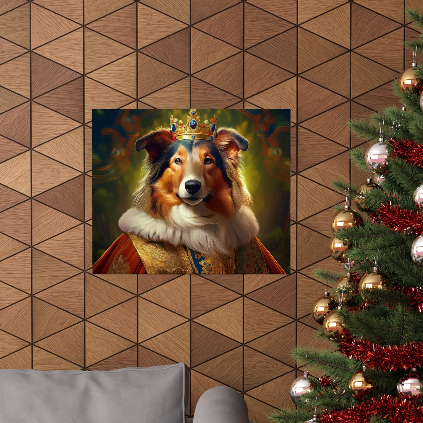 Collie Dog Renaissance Pet Portrait Print | Wall Art | Wall Print | Dog Art