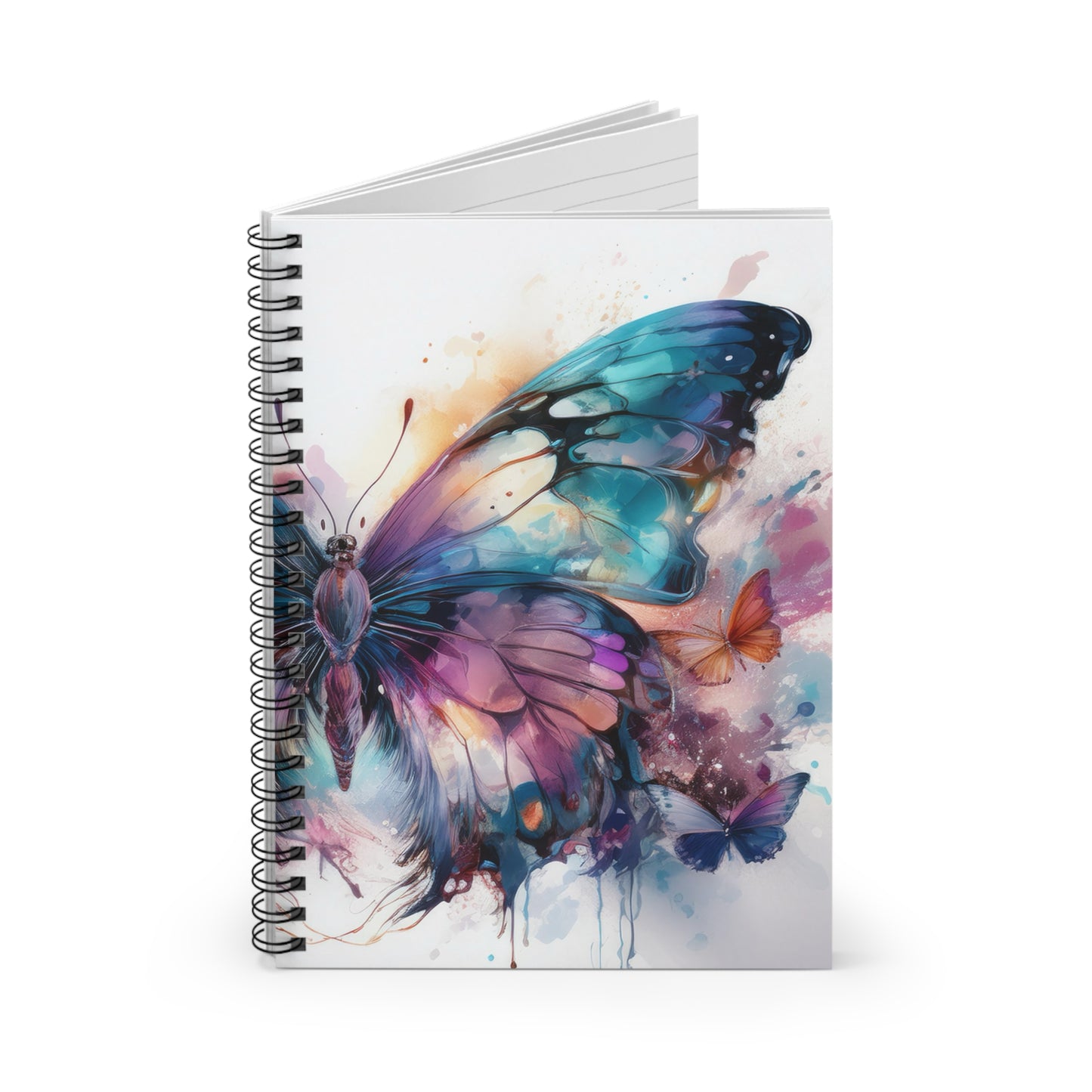 Butterfly Teal & Purple Ink Watercolor Notebook |  Journal for Notes | Diary | Dream Journal