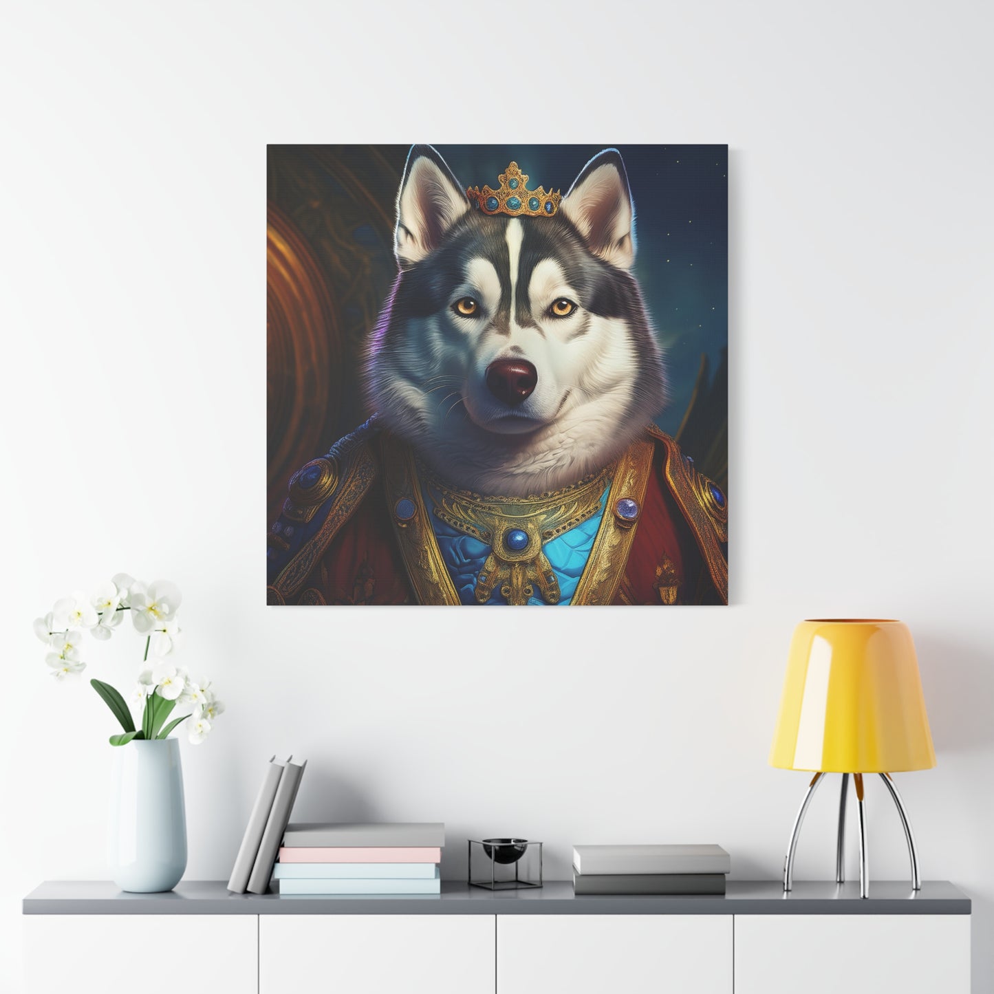 Siberian Husky Renaissance Pet Portrait on Canvas, wall art, wall print, dog portrait, dog art