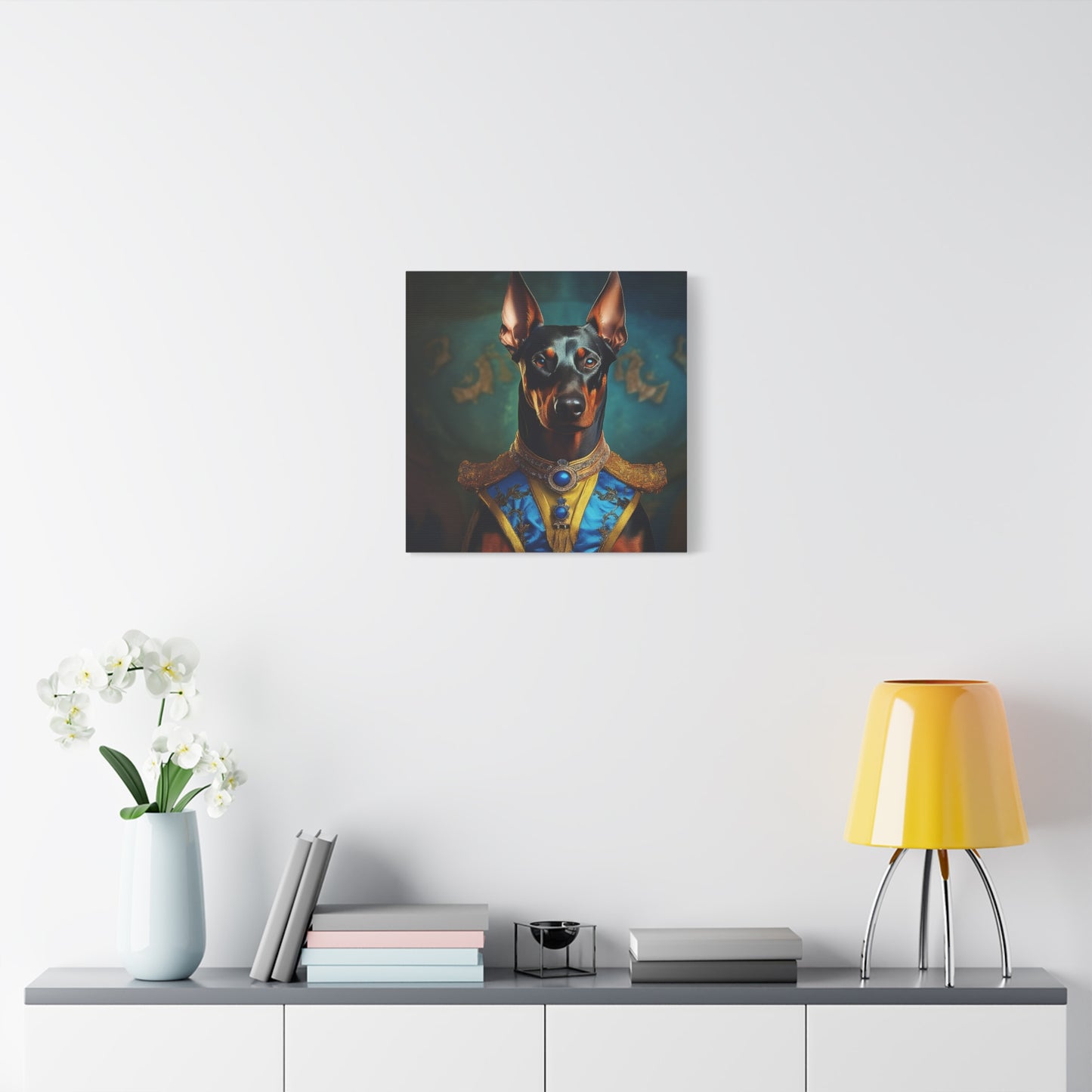 Doberman Pinscher Renaissance Pet Portrait on Canvas | wall art | wall print | Dog Art