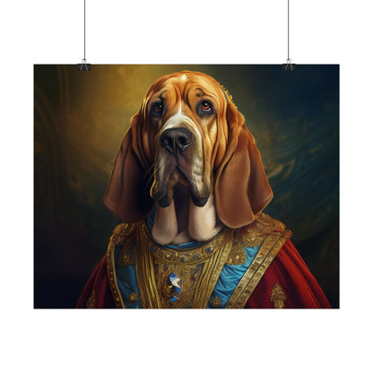 Bloodhound Renaissance Dog Portrait Art Print, Wall Decor Gift, Animal Lover Home Decor, Dog Wall Art