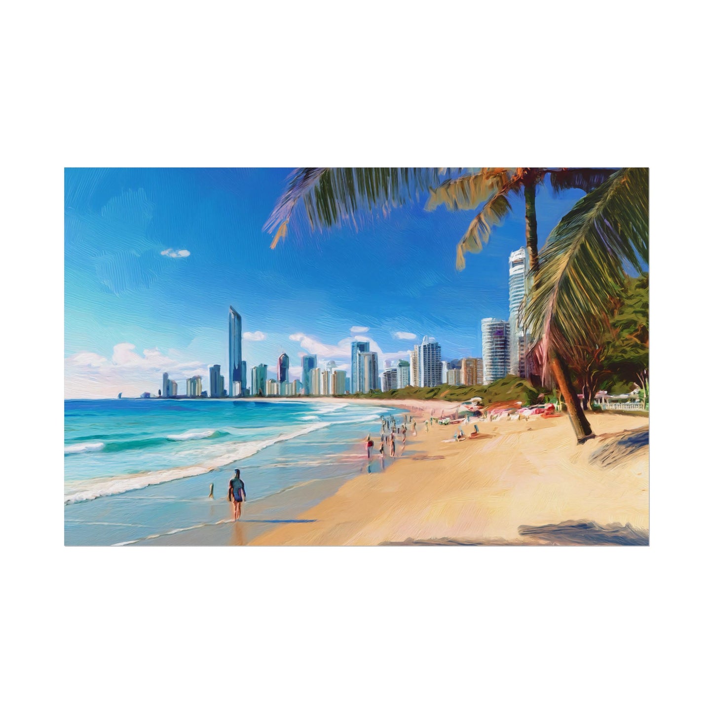 Surfers Paradise Beach Australia Coastal Print | Style 1 | Wall Art | Wall Print
