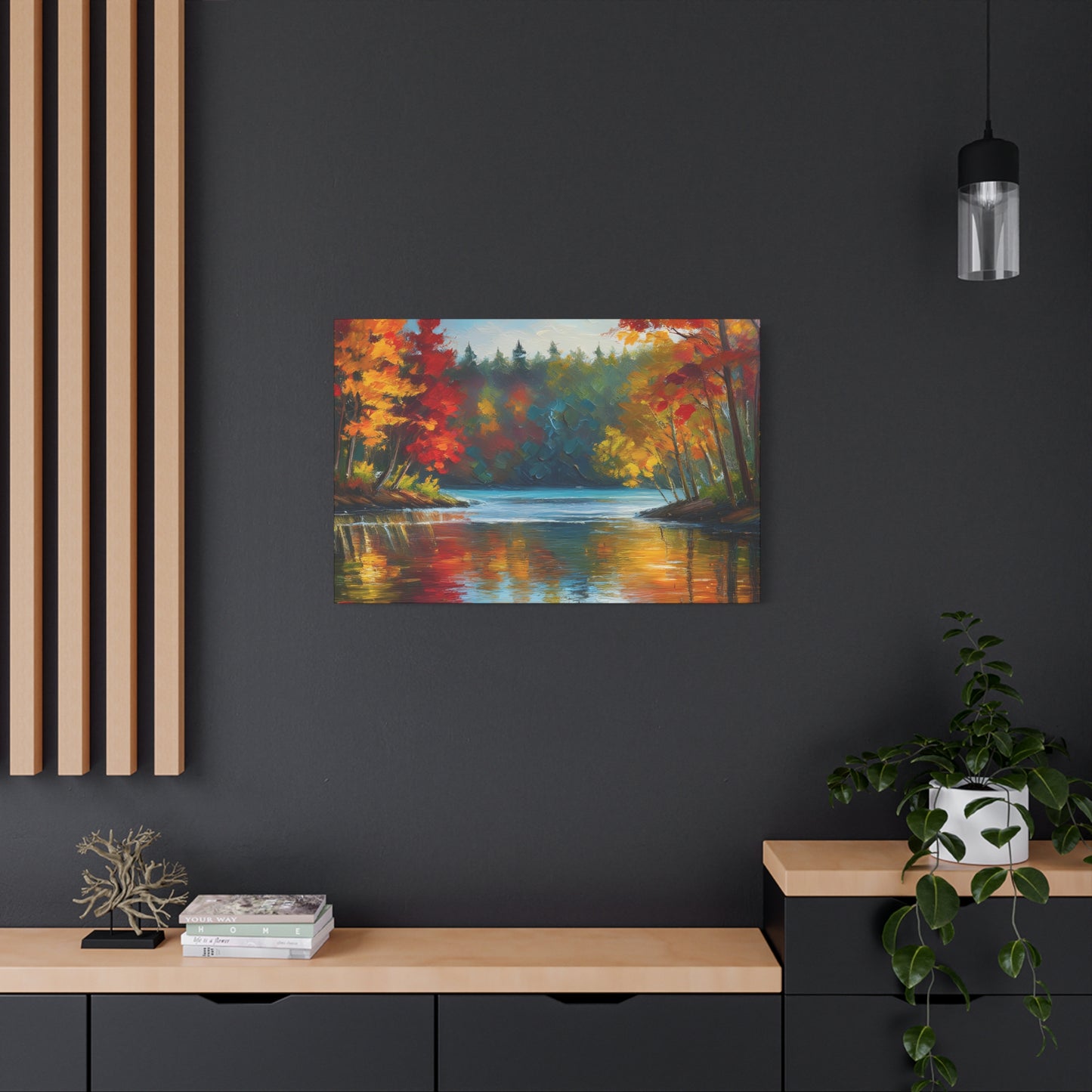 Fall Leaves on the Lake on Canvas | wall art |  wall print