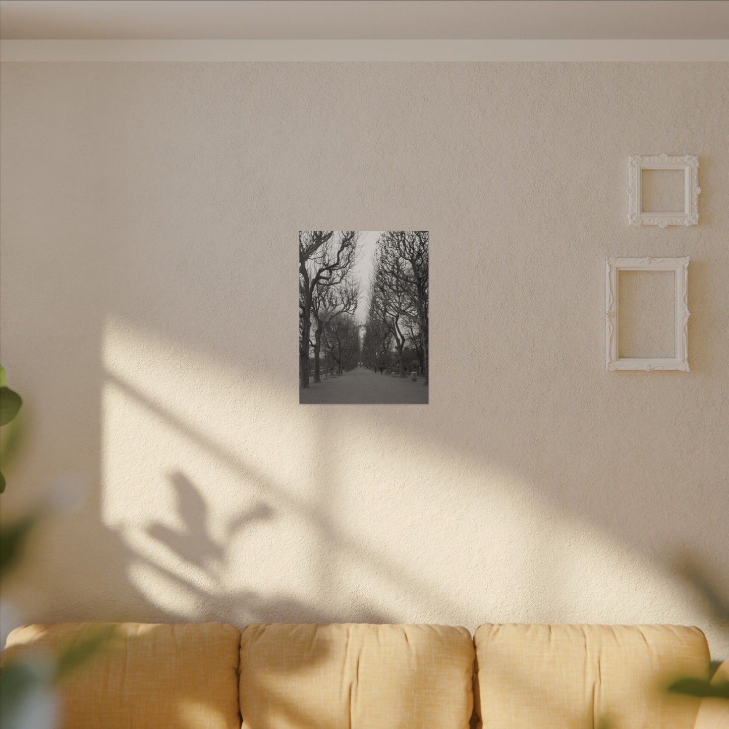 Paris Pathway Canvas Art  Print - Black and White Tree Wall Print | Wall Art | Wall Print