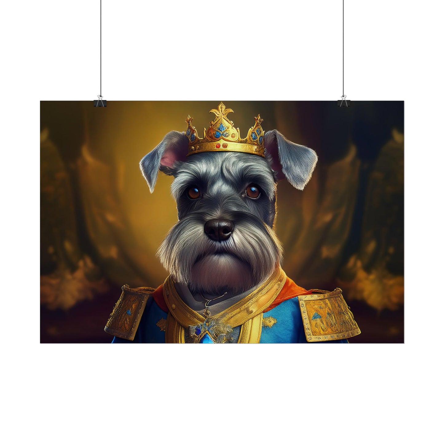 Miniature Schnauzer Dog Renaissance Pet Portrait Art Print | Wall Art | Wall Print