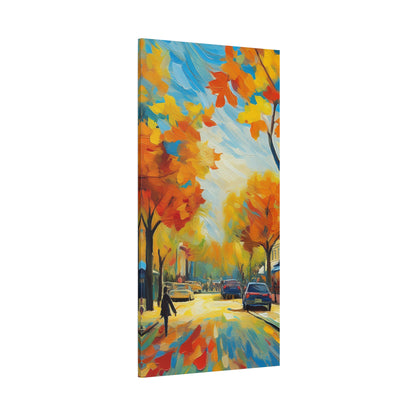 Fall Leaves In the City Painting Canvas Wall Art | Wall Art | Wall Print