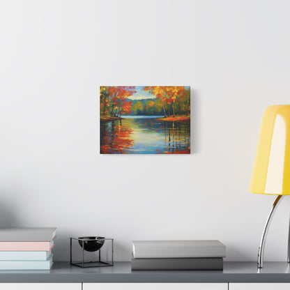 Fall Changing Leaves on a Lake Canvas Print | Style 2 | Wall Art | Wall Print | Fall Decor