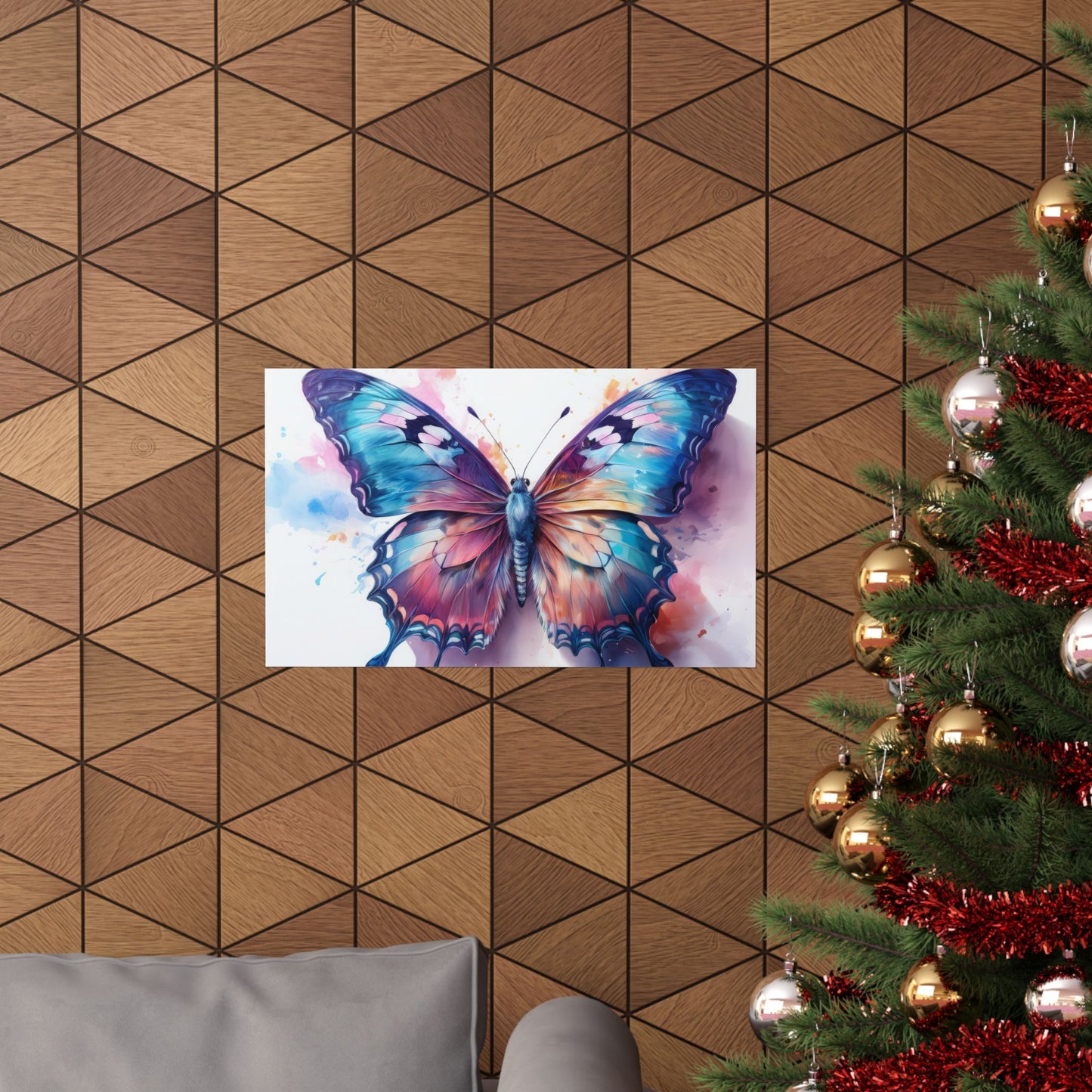 Teal, Blue & Purple Butterfly Alcohol Ink Wall Art |  Butterfly wall art | Wall Art | Wall Print