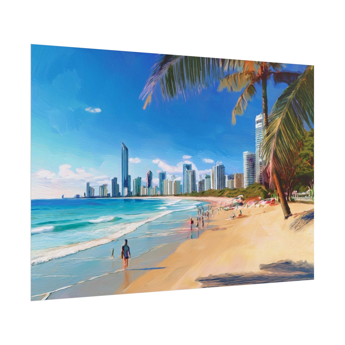 Surfers Paradise Beach Australia Coastal Print | Style 1 | Wall Art | Wall Print