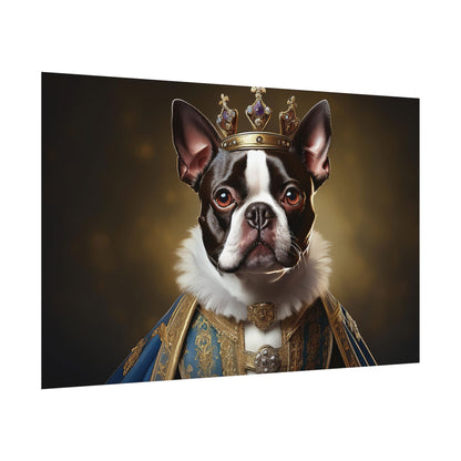 Boston Terrier Renaissance Dog Portrait Art Print, Wall Decor Gift, Animal Lover Home Decor, Dog Wall Art
