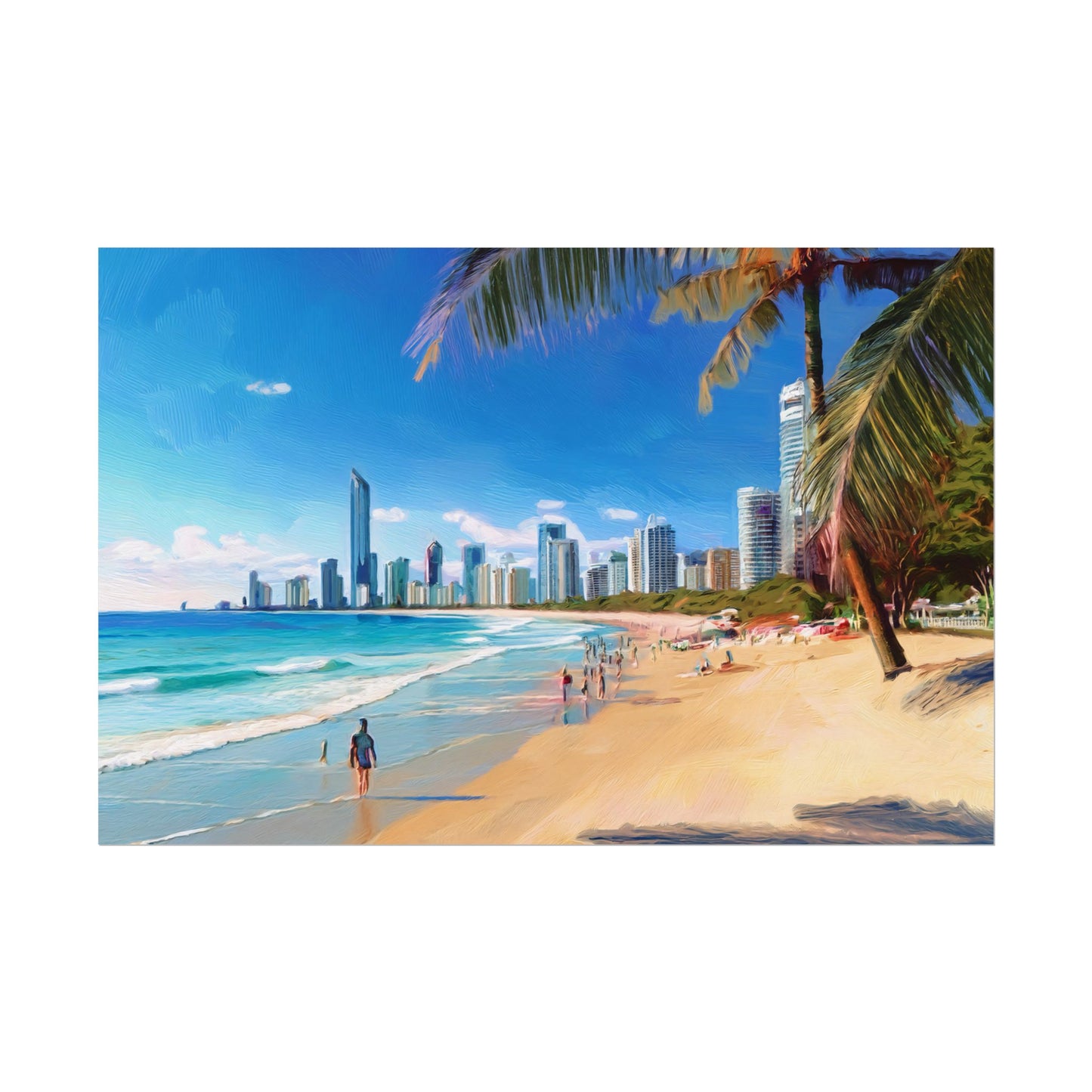 Surfers Paradise Beach Australia Coastal Print | Style 1 | Wall Art | Wall Print