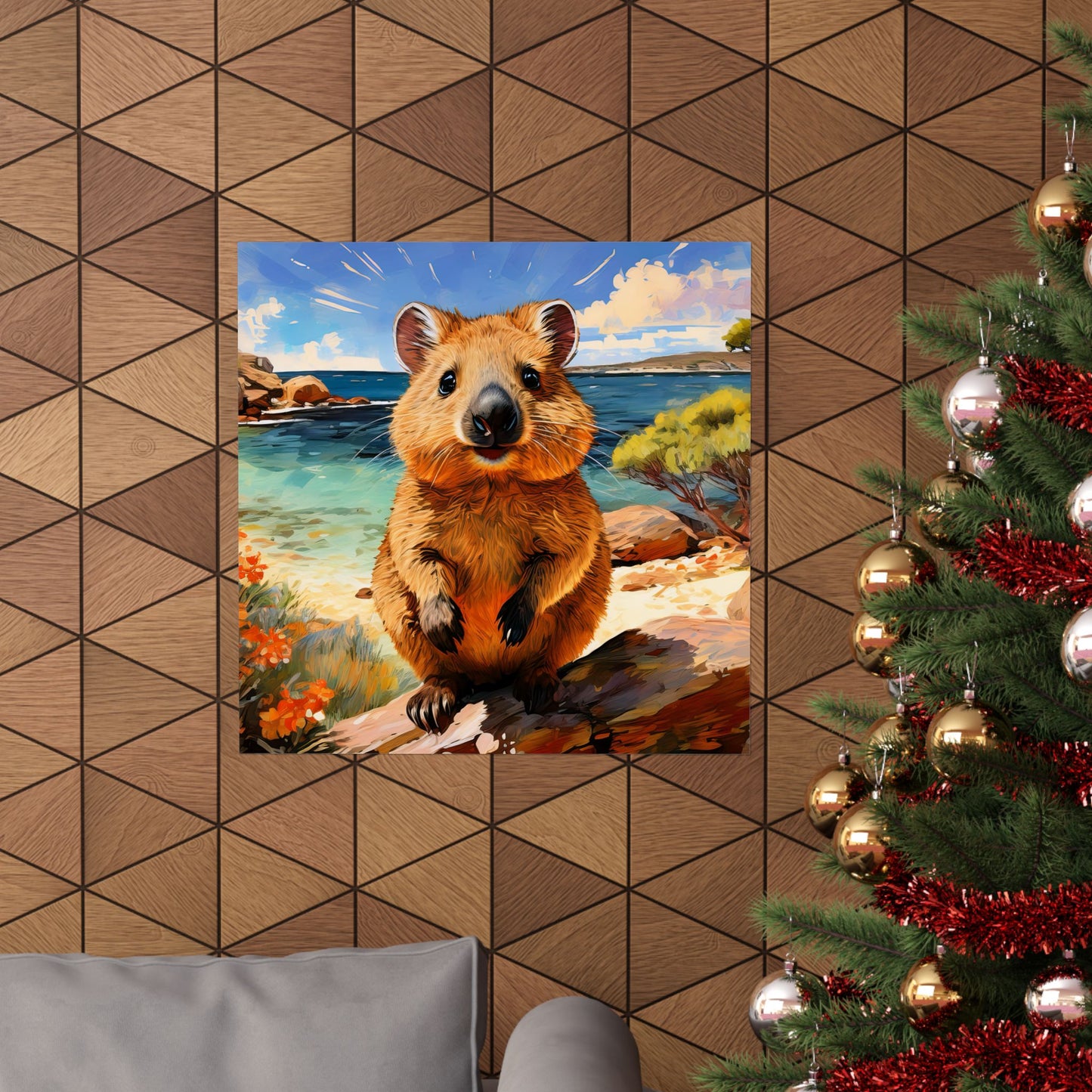Quokkas at Rottnest Island Western Australia Print |  Unique Painting Print | Style 1 | Wall Art | Wall Print