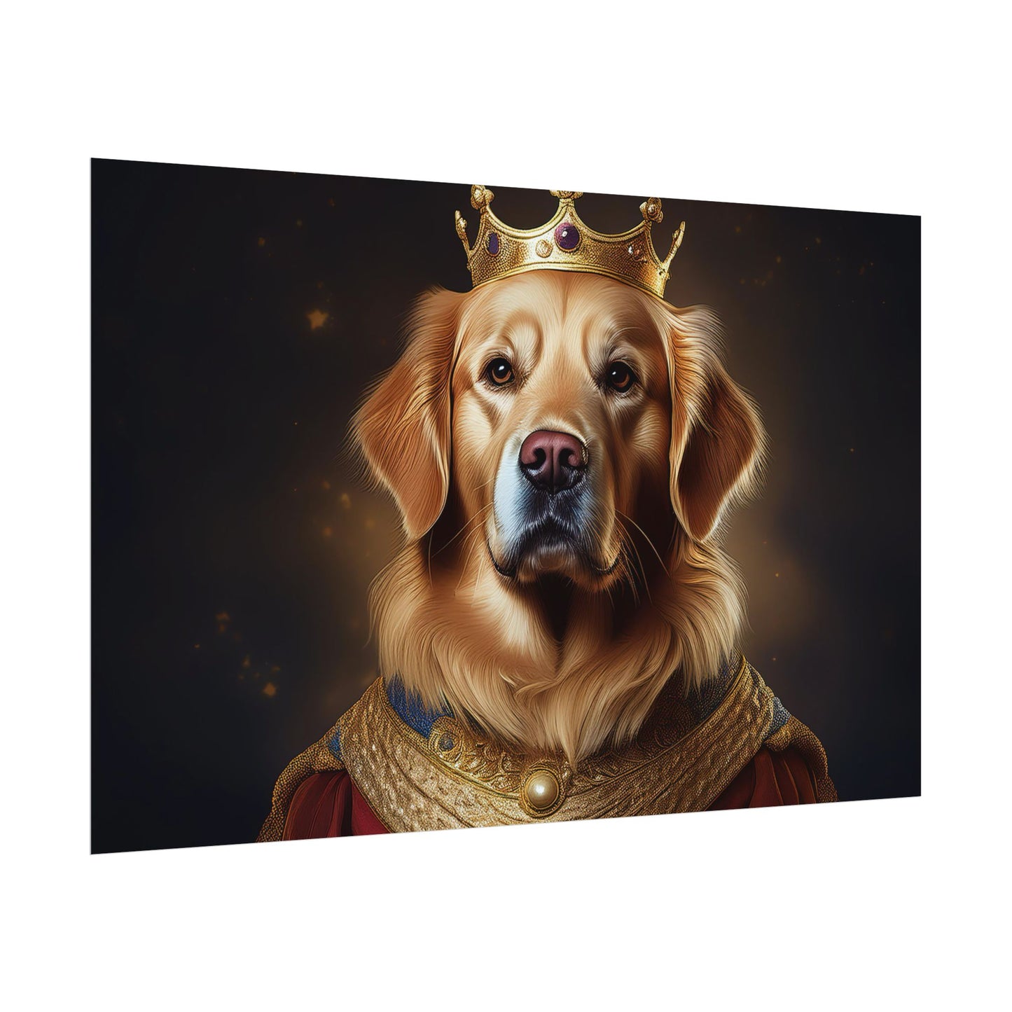 Golden Retriever Renaissance Dog Portrait  Art Print, Wall Decor Gift, Animal Lover Home Decor, Dog Wall Art