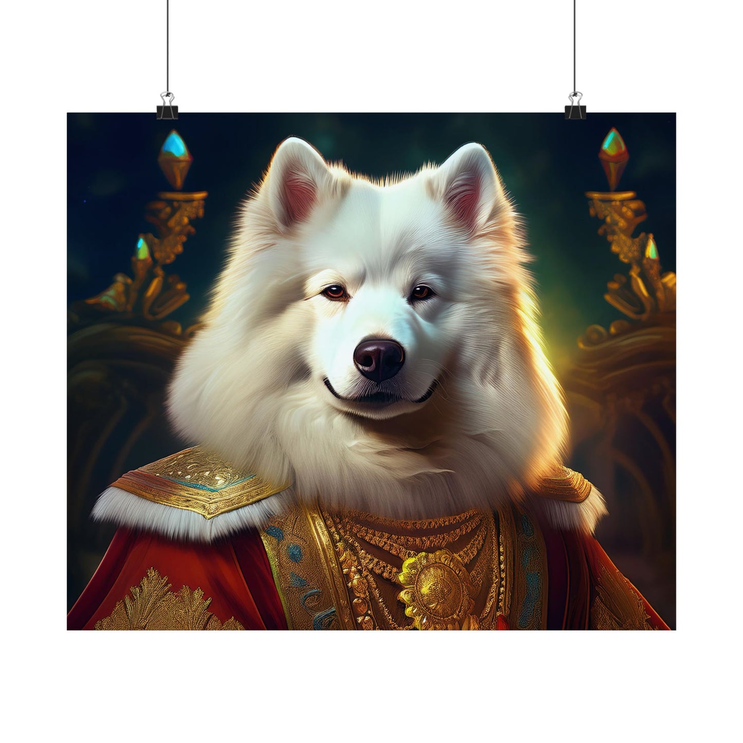 Samoyed Renaissance Pet Portrait Print, Dog Lover Wall Art, wall art, wall print