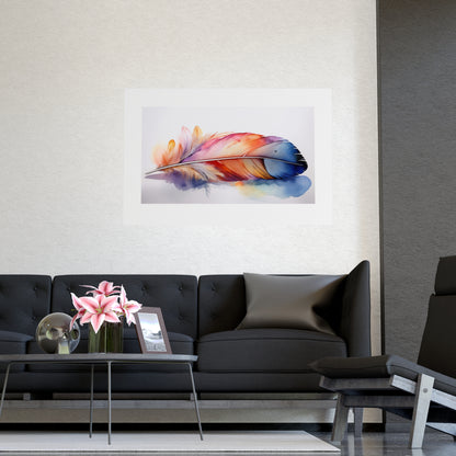 Rainbow Feather Watercolor Print - 3 | Elegant Wall Art & Prints | Unique Home Decor | Wall Print | Wall Art