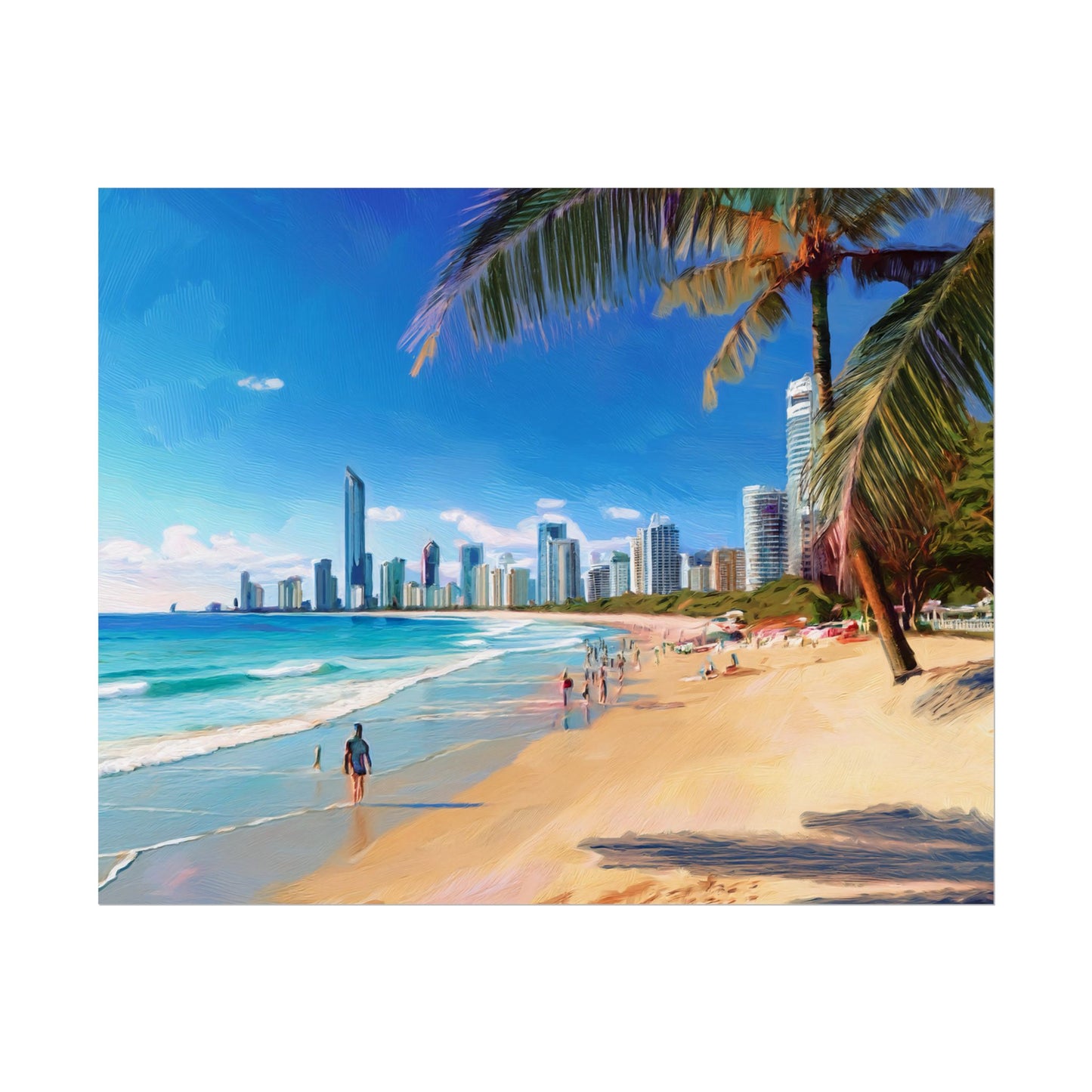 Surfers Paradise Beach Australia Coastal Print | Style 1 | Wall Art | Wall Print