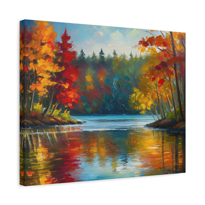 Fall Leaves on the Lake on Canvas | wall art |  wall print
