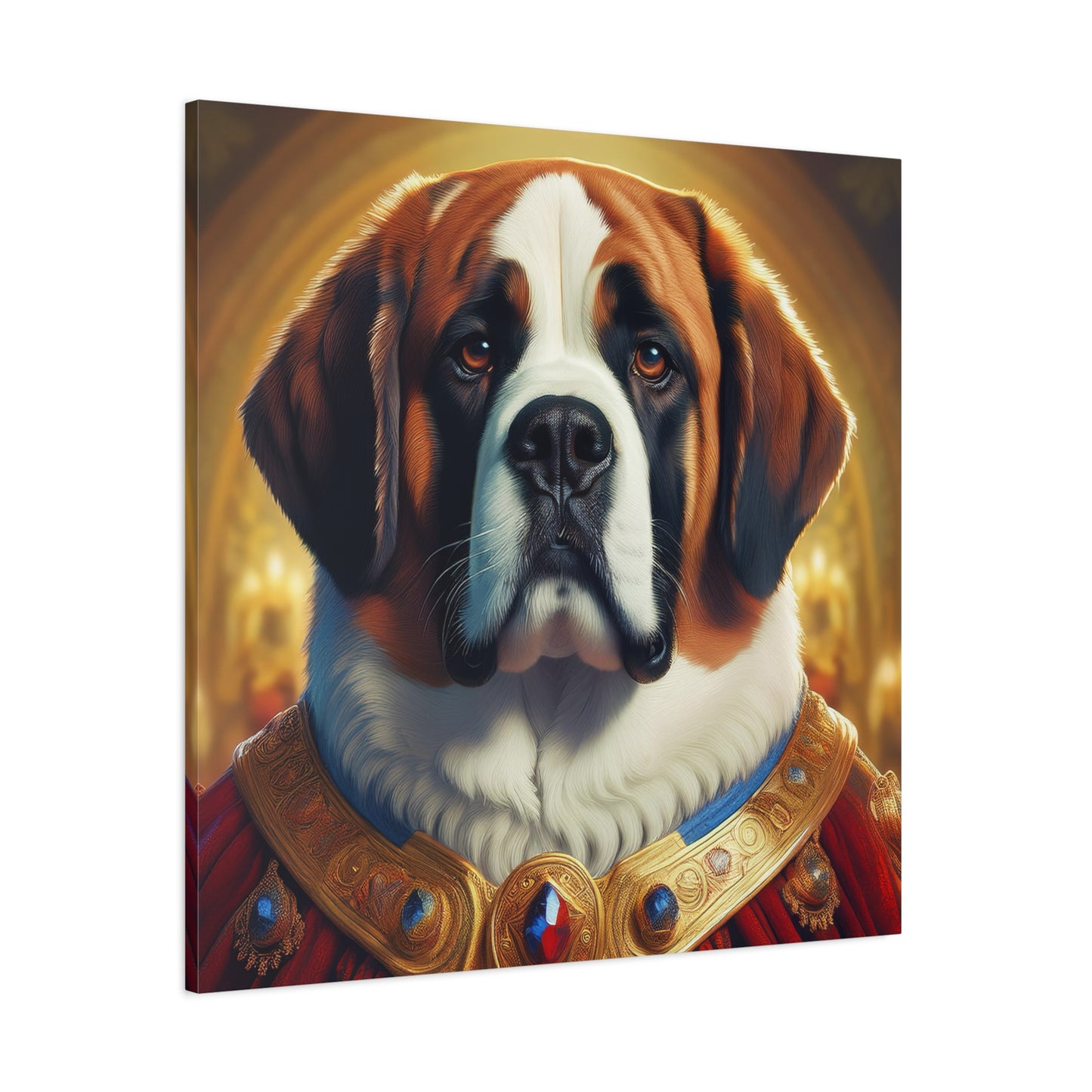 St Bernard Renaissance Portrait - Premium Canvas Wall Art, Dog Portrait, Unique Wall Print